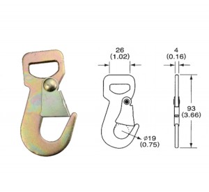 High definition Metal Ratchet Strap - Hook-ZL3003-B – Jiawei